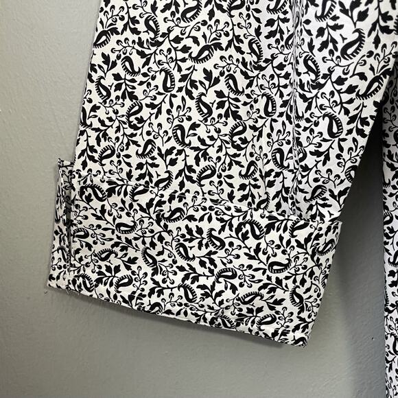 Croft & Barrow Button Up Shirt Plus Size 1X Black White Paisley Preppy Career - Picture 6 of 14